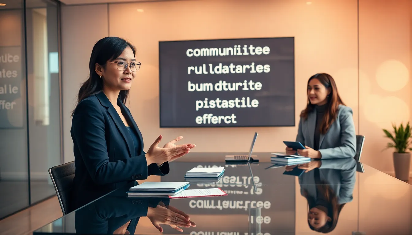 diverse professionals discussing clichéd relationship advice in a modern office.